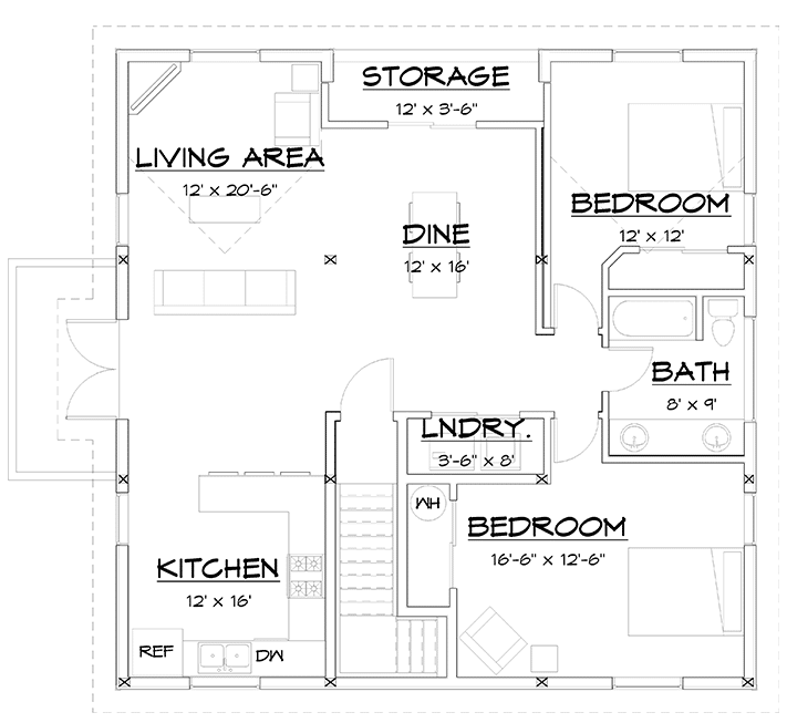 Oakridge Apartment Barn Kit 36' Barn Home Kit DC Structures